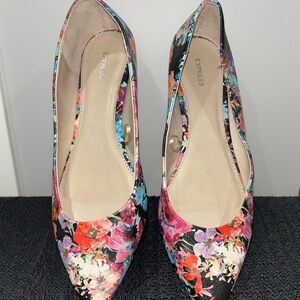 Express Multicolor Floral Heels